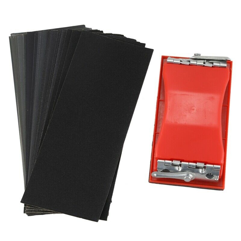 42 Pcs Dry and Wet Sandpaper Sponge Handle Sanding Sheets Sandpaper Block K B1C8