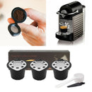 6Pcs Refillable Coffee Capsules  for Nespresso w/ Spoon brush Food Grade