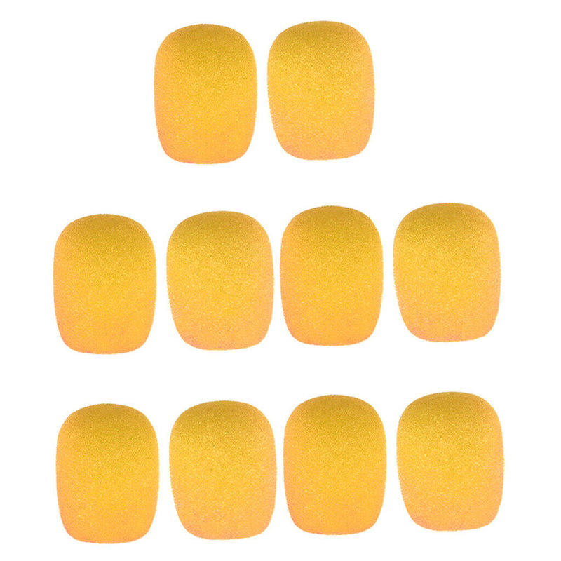 10pcs/Pack Mini Size Headset Microphone Protective Sponges Cover Yellow