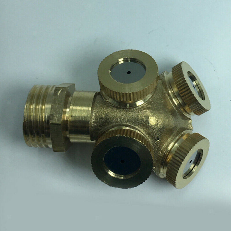 4-Head Brass 1/2" DN15 Garden Watering Agriculture Spray Nozzle Sprinkler