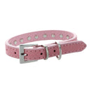 Pink PU Leather Dogs Cats Pets Puppy Neck Safety Collars XS