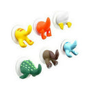 6Pcs/set Cute Cartoon Animal Tail Strong Sucker Suction Hook Baby Bathroom