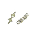 50Pcs Crystal Rhinestone 3 Holes Spacer Bar Beads Charms Connector 20 x 7mm