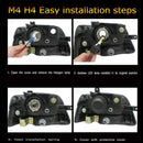 TXVSO8 2pcs M4 H4 LED Bulbs Bi-Xenon Hi/Lo 110W 26000LM Headlight Conversio