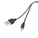 USB 2.0 to Mini B Male 3.5mm Jack Plug Audio Data Cable 50cm/20" 5 Pcs Blac
