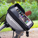 Bike Front Frame Touch Screen Waterproof Phone Bag Top Tube Pannier (Grey)