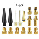 15pcs Bike Bicycle Tire Ball Air Pump SV AV DV Valve Copper Plastic Adaptor Set