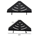 Wall Mounted Matt Black 2 Tier Shower Caddy Bathroom Corner Shelf Rack Show D6T8