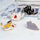 4PCS/Set Enamel Cartoon Animal Cat Brooch Pin Shirt Collar Pin Women Jewelry3cQ