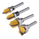4Pcs Mortise Flush Trim Template Router Bit - 1/4-inch Shank, Highly