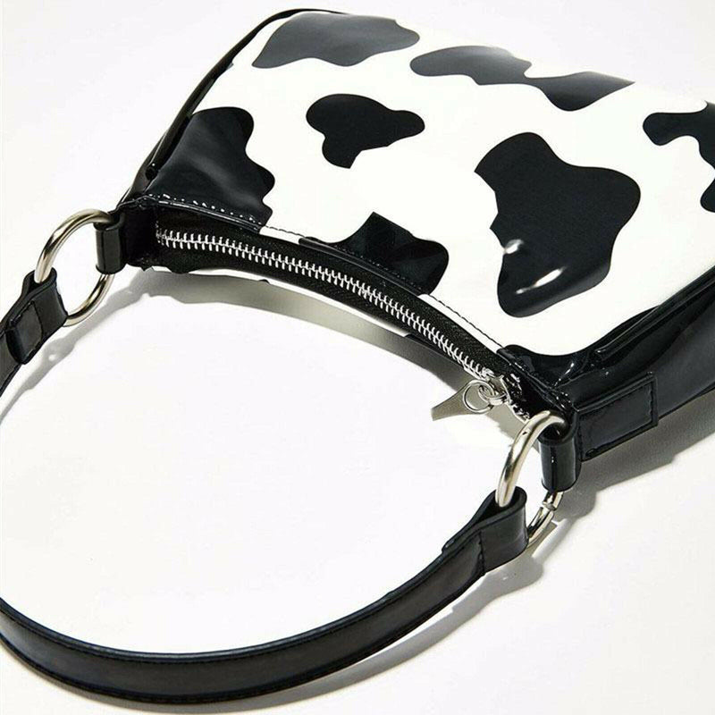 Handbag with Zipper Baguette Shoulder Clutch Classic D