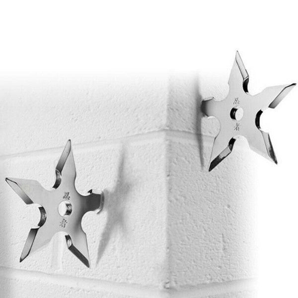 Coat Hooks Ninja Star Shape Stainless Steel Creative Wall Door Hook Clothes E1G7