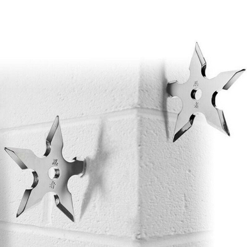 Coat Hooks Ninja Star Shape Stainless Steel Creative Wall Door Hook Clothes E1G7