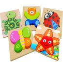 Animal Puzzle Children 1 2 3 4 Years Old, Educational Toys Gifts 5 Pieces T E5V7