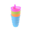 4X Kid Children Infant Baby Sip Cup with Built in Straw Mug Drink Solid Fe AA_3C