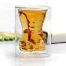 Muscle Glass Cup Double Wall Shot Bar Drink Whiskey Wine Beer Mug Glassware