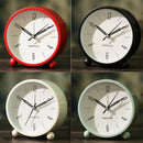 4'' Non-Ticking Quartz Battery Operated Analog Alarm Clock Nightlight Red