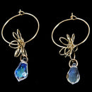 Crystal Water Drop Ring Earrings Are Not Easy To Fall Off, Flowers, Ladies,
