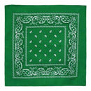 Set of 3 bandanas Paisley Man and Woman 57 x 57 cm Dark green + light green