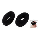 2 Pcs Headdressing Black Elastic Terry Ponytail Holder Hairband for Woman X7G3