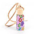 Floral Art Printed Hanging Car Air Freshener  Diffuser Fragrance Bottle O8W LJ
