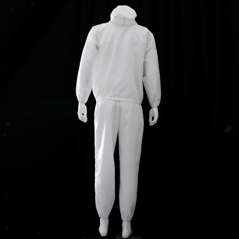 Lab Factory Dust-Proof Protective Suit Painting Coverall Pockets & Hat White