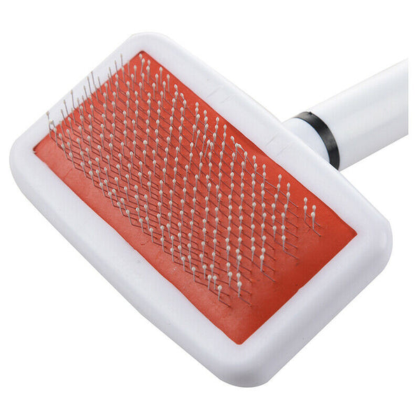Pet Dog Cat Shedding Grooming Pin Hair Brush Comb White S8M6