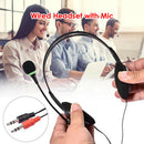 Stereo Headset On-Ear Wired Headphones w/ Noise Canceling Mic for Phone PC