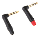 2Pieces 90 Degree 6.35mm 1/4inch Wire Connector Male Jack Plug Adapter Solder