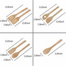 Bamboo Cooking Utensils Set, 7 Pack Kitchen Tools Wooden Spoons and Spatula