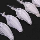 5pcs Baits Transparent lure false lure Unpainted Hard Fishing DIY Lure E0C3 F2I8