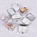 Square Metal Folding pill case Medicine Organizer Pill Box Storage Container Nw