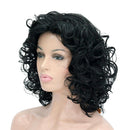 Shoulder Length Women Short  Kinky Curly Synthetic Hair Wigs Black
