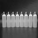 8X Clear White Plastic Squeeze Sauce Ketchup Cruet Oil Bottles 8oZ