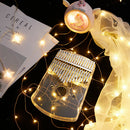 1Pc 17-Key Crystal Kalimba Finger Thumb Piano Mbira Soft Handle Clear