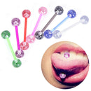 8PCS/Set Colorful Glitters Acrylic Barbell Ball Tongue Rings Piercing Jewe FT
