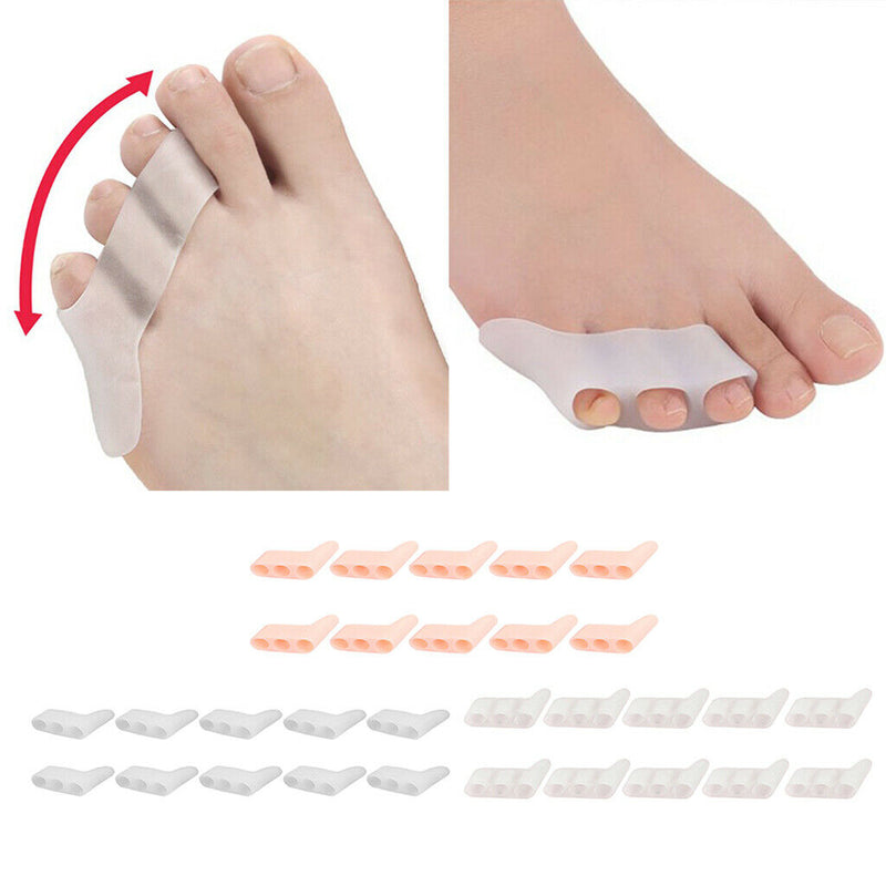 5 Pairs 3 Holes Small Toes Separator Corrector Orthotics Straightener  Skin