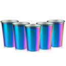 Rainbow Party Cup Stainless Steel Cup 16Oz 5 Piece Drinking Glass Beer Mug