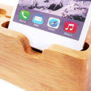 Cell Phone Charger Dock with Watch Bamboo Holder Desk Charging Stand B8C1