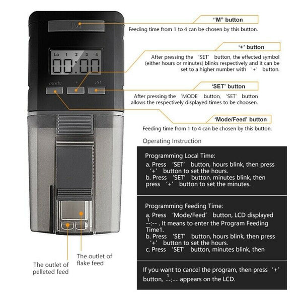 New Digital LCD Automatic Aquarium Tank Auto Fish Feeder Timer Food Feeding