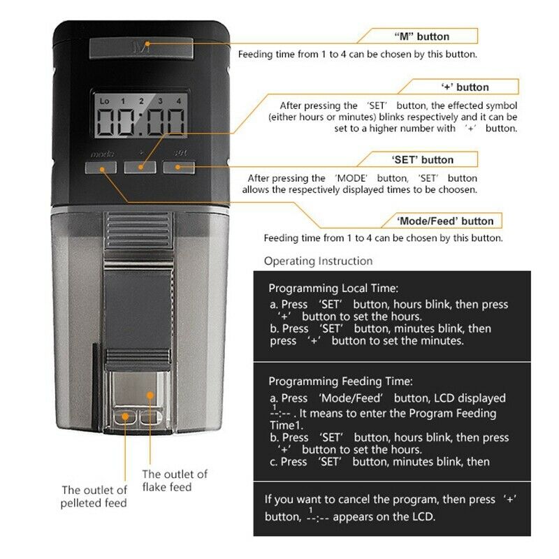 New Digital LCD Automatic Aquarium Tank Auto Fish Feeder Timer Food Feeding