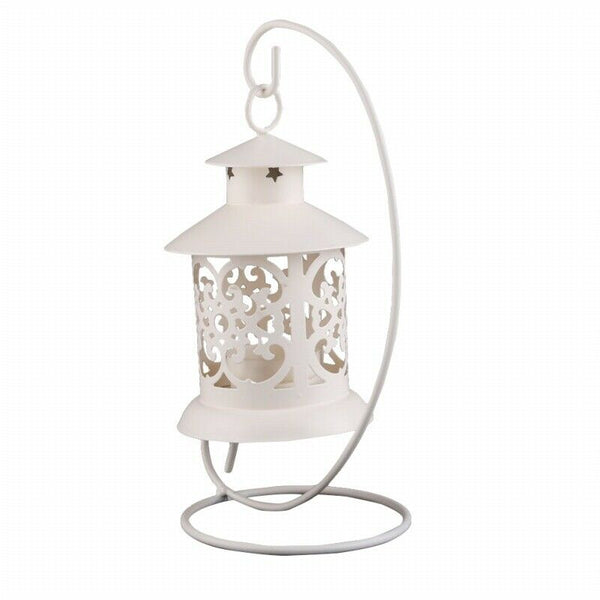 Iron Moroccan Style Candlestick Candleholder Candle Stand Light Lantern (Wh