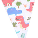 1set Dinosau theme party happy birthday paper banner bunting flags party decor3C