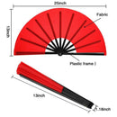 2 Pieces Large Folding Fan Nylon Cloth Handheld Folding Fan Chinese Kung Fu H8B3