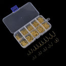 500x/set #3~#12 Fishing Hooks Carbon Steel Golden Fishhooks With Retail Box-OZ