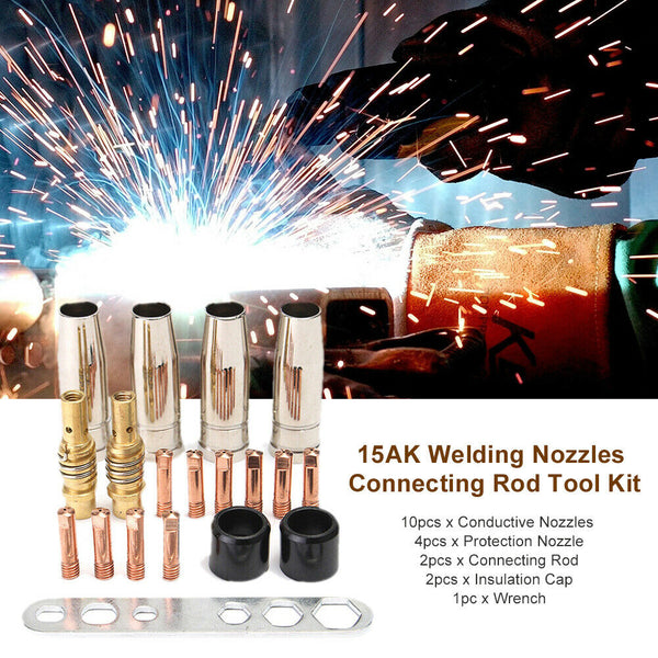 19pcs 15AK Connecting Rod Welding Nozzles Professional Machine Torch Consumables