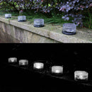 Outdoor Solar Power LED Buried Lamp Round Glass Ground Light (Cold White)