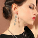 Women's Earrings Snowflake Pendant Long Drop Earrings Temperament Wild EarriP7Y1