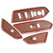 4Pcs Car Grain Inner Window Switch Panel Cover Trim Plastic Peach Wood Fit  W2V7