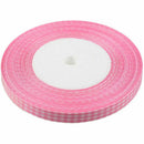 45m Full Reel Cut Lengths Gingham Ribbon Sewing Crafts, 10mm Wide Pink H4I6